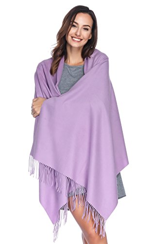 Pashmina Shawl Wraps Scarves Evening Dresses Wedding Bridesmaid for Women - color: Light Purple