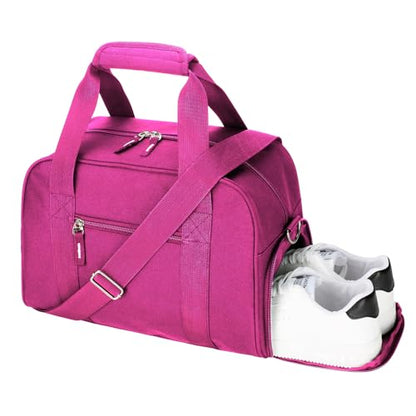 SeaRock 14 inch Small Gym Bag for Men & Women, Mini Duffle Bag with Shoe Compartment, Carry On Duffel Bag for Travel Sports, Rose Pink - color: Rose Pink