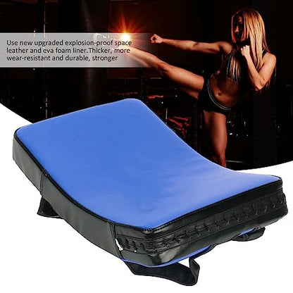Taekwondo Curved Foot Target, Ergonomically Designed Muay Thai Pad for Training, Curved Kickboxing Strike Shield for Martial Arts, Taekwondo, Karate - color: Blue