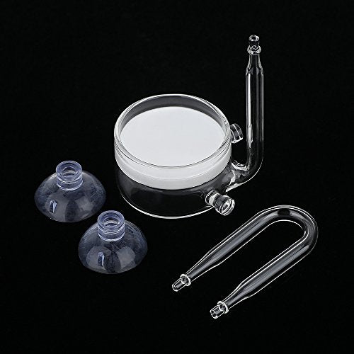 CO2 Diffuser Glass Reactor with U Shape Connecting Tube for Pollen Aquarium Plants Tank(CO2 Diffuser-Small Flat-Bottomed) - color: CO2 Diffuser-Small Flat-Bottomed