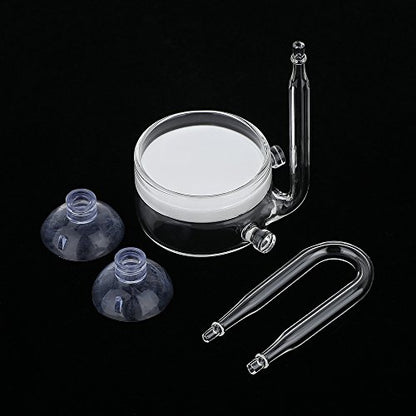 CO2 Diffuser Glass Reactor with U Shape Connecting Tube for Pollen Aquarium Plants Tank(CO2 Diffuser-Small Flat-Bottomed) - color: CO2 Diffuser-Small Flat-Bottomed