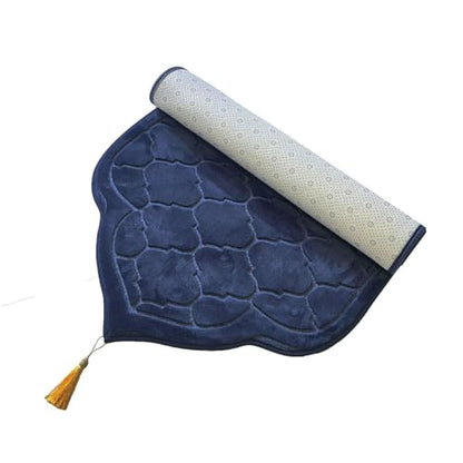 JE JOUE Prayer Rug Muslim Mat Islamic - Thickening Sponge Muslim Rug for Men Women Eid Travel Ramadan, Soft Luxury Great for Knees and Forehead (Grayish Blue - color: Grayish Blue