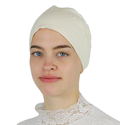 Modefa Islamic Women's Non-Slip Cotton Hijab Bonnet Cap Underscarf - color: Ivory