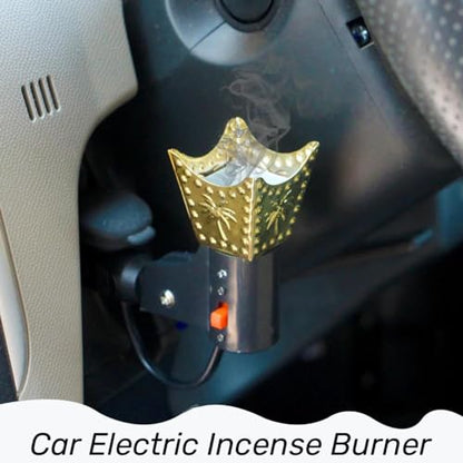 Car Electric Incense Burner, Car Aromatherapy Diffuser, Vehicle Incense Holder, Auto Electric Incense Dispenser, Automobile Fragrance Diffuser, Car Scent Diffuser, Electric Incense Burner for Cars