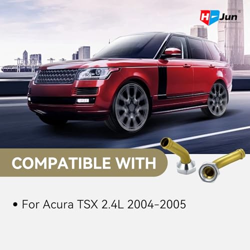 Transmission Cooler Oil Tube Connector Compatible with Acura TSX 2.4L 2004-2005, 2pcs Radiator Cooling Line Fittings (Thread M14x1.5)