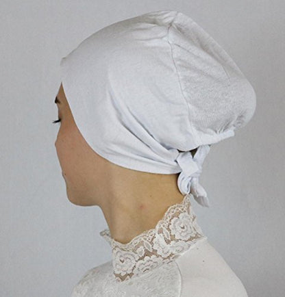Modefa Islamic Women's Non-Slip Cotton Hijab Bonnet Cap Underscarf - color: White