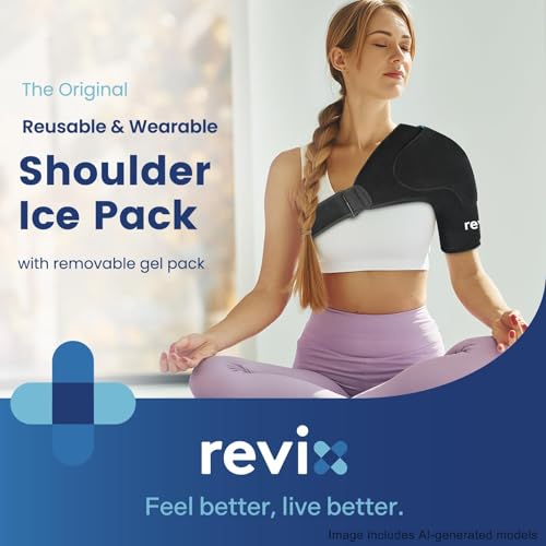 REVIX Shoulder Ice Pack Wrap for Rotator Cuff, with Removable Gel Pack | Reusable Gel Cold Wrap, 30-Minute Cooling, Flexible Fit for Recovery, Workout Relief & Daily Comfort, Men & Women - size: Standard, style: With Removable Gel Pack