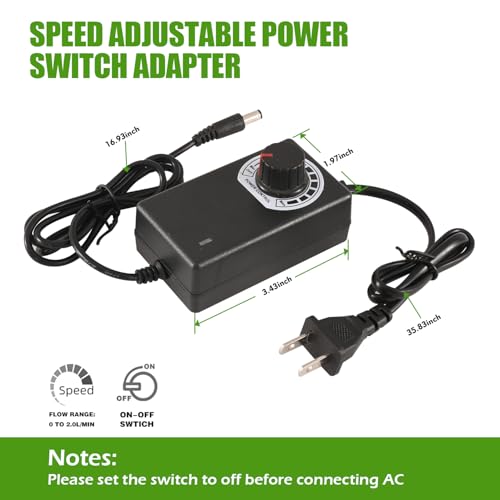 Food Grade Adjustable Speed Self -Priming Water Pump, 100-240V 2L/Min Siphon Water Transfer Pump for Bottled Water, Wine， Fish Tank Water Changer, 5 Gallon Dispenser, Small Pond Fountain Circulation