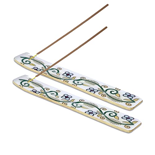 Bless-International Traditional-Handmade-Burner Wooden-Incense-Stick-Holder Ash-Catcher-Stand for-Aromatherapy-Meditation-Yoga (Inner Peace) 10 Inches, Pack of 2 - color: Inner Peace,10 Inch, size: Two Holders