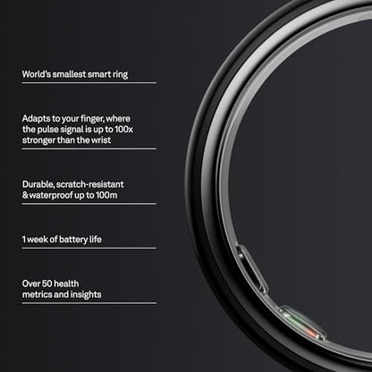 Oura Ring 5 Smart Ring - Black - Size 7 - Fitness & Sleep Tracker - color: Black, size: 7, style: Ring