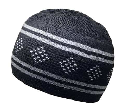 Set 4 Kufi Hat for Men Muslim AMN-225 Beanie Skull Cap Islam Taqiyah Takke Gift - color: Color Set 7