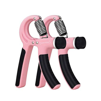 Grip Strength Trainer-2 Pack Hand Grip Strengthener Adjustable Resistance Range 20-90 lbs Non-Slip Hand Grip, Hand Gripper Exerciser, Wrist Strengthener for Forearm Grip Workout - color: pink