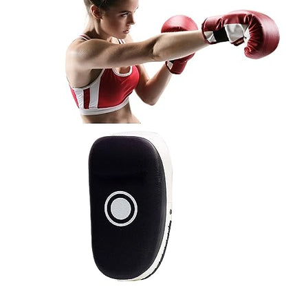 GLOGLOW Boxing Strike Pad for Training, High Density Sponge and PVC Leather, Multifunction Protective Strike Pad for Kickboxing Users - color: White Stripe