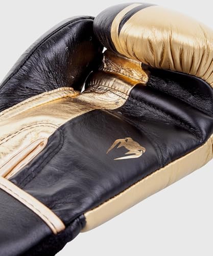 Venum Shield Pro Boxing Gloves - color: Black/Gold, size: 8oz, style: Hook and Loop