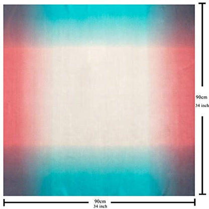 RIIQIICHY Head Scarf for Women Like Silk Satin Scarf for Hair Wrapping at Night Bandana Square Scarf for Sleeping 35 Inch - color: Darkturquoise/Grapefruit/ Linen/ Dimgray