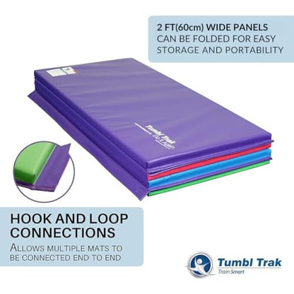 Tumbl Trak Gymnastics Folding Tumbling Panel Mat - color: Bright Pastel, size: 4'x8'x1.38"