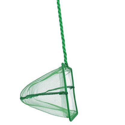 Lpraer 4in 5in 6in Aquarium Fish Net Green Fine Mesh Nylon Net Collection with 11" Long Handle Square Quick Catch Fish Net for Fish Tank - color: Green, size: 5 inch
