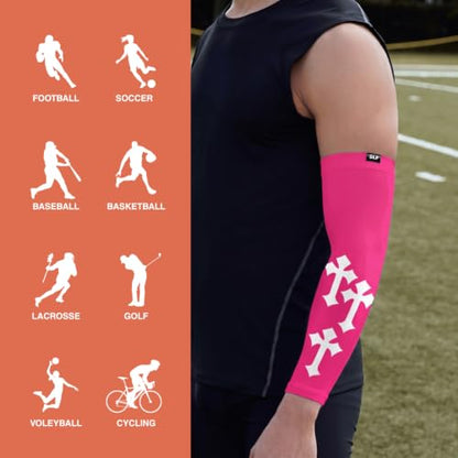 Faith Cross White and Black Arm Sleeve - color: Gothic Cross Pink, size: X-Large