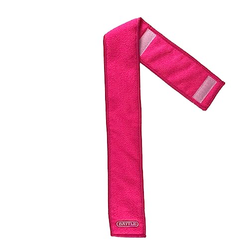Battle Premium Football Streamer Towel, Pink | Light thin and quick-drying, attaches to your belt with hook-and-loop fastener, ultra-absorbent waffle fabric, stays put - color: Pink