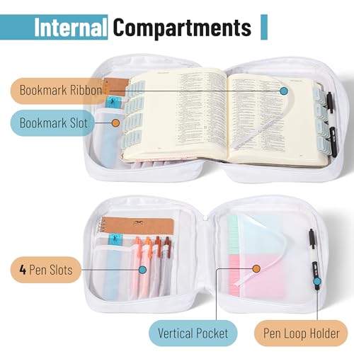 Mr. Pen- Bible Cover Case | Carrying Book Case with Durable Handle and Zippered Pocket, Bible Protective Church Bag for Men & Women, Christian Gifts - color: Joyful Nature