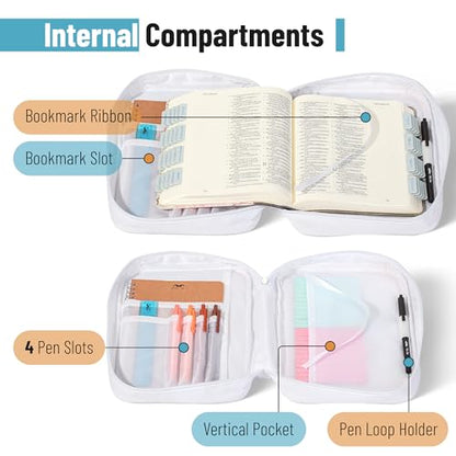Mr. Pen- Bible Cover Case | Carrying Book Case with Durable Handle and Zippered Pocket, Bible Protective Church Bag for Men & Women, Christian Gifts - color: Joyful Nature