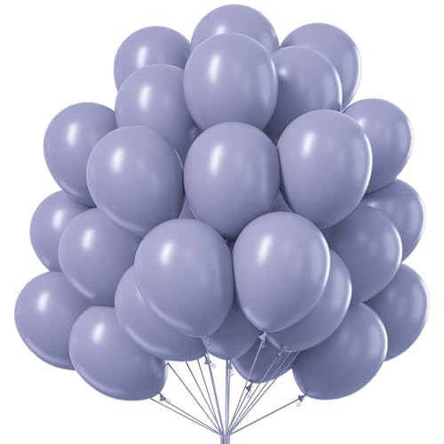 PartyWoo Dusty Blue Balloons 101pcs Boho Dusty Purple Muted Lavender Color - color: Blue-f16