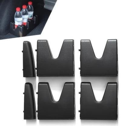 6 PCS Car Multifunctional Trunk Holder, PP Stable Structure Trunk Cargo Fixing Divider Organizer, Small and Portable Quick Installation Accessories, Suitable for Most Cars SUVs Trucks (Black)