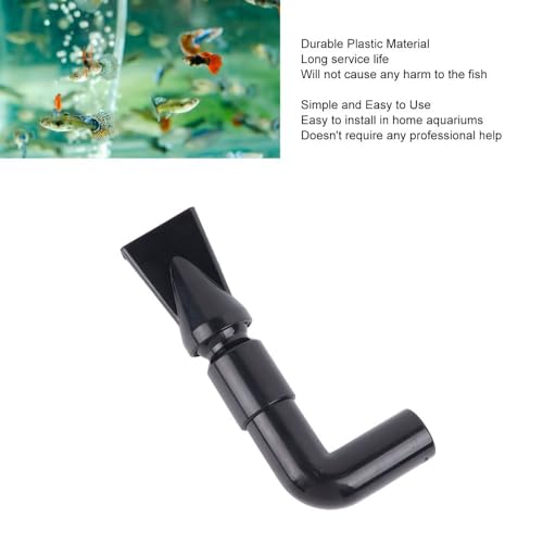 Black Plastic Aquarium Water Outlet Rotatable Elbow Pipe Fitting Fish Tank Nozzle Duckbill Sprinkler Aquarium Canister Filter(L) - size: L
