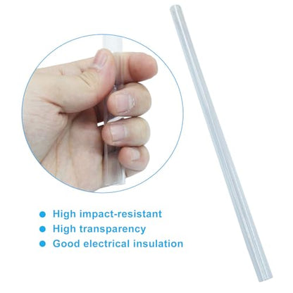 Piutouyar 6 Pcs Round Clear Rigid Tubing, 0.39" ID x 0.47" OD x 12" Length | 10 mm ID, 12 mm OD, 305 mm Length, Rigid Tubing Plastic Polycarbonate Tube Pipe - size: 10mmx12mm