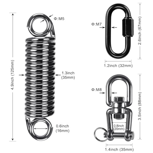 SELEWARE Boxing Punching Bag Hanger, Heavy Bag Hanger Bracket for Heavy Bag Boxing Muay Thai Training Hardware - color: Heavy Bag Spring with Open Swivel