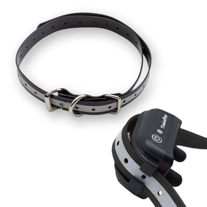 Waterproof TPU Replacement Strap for Dog Training Collar, 27.5 in - color: Black Reflect