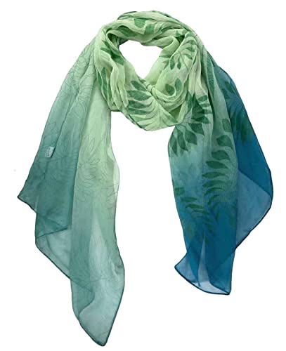 Xyueanlo Scarfs for Women Lightweight Scarves Fashion Print Floral Pattern Scarf Shawls - color: R-green