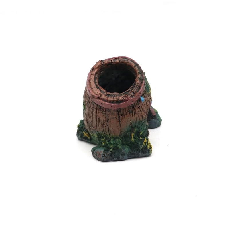 Aquarium Accessories Fish Tank Decor, Resin Craft Antique Shell Barrel Hideout for Fish Tank & Reptile Terrarium Decoration