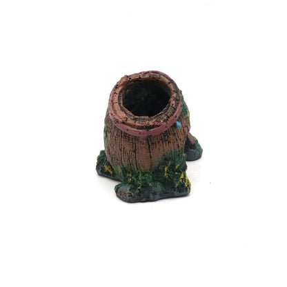 Aquarium Accessories Fish Tank Decor, Resin Craft Antique Shell Barrel Hideout for Fish Tank & Reptile Terrarium Decoration