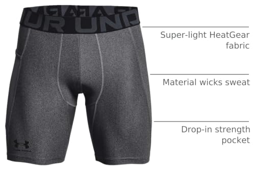 Under Armour Men's Armour Heatgear Compression Shorts - color: Carbon Heather (090)/Black, size: X-Small