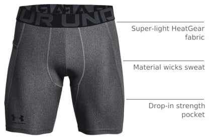 Under Armour Men's Armour Heatgear Compression Shorts - color: Carbon Heather (090)/Black, size: Small Tall