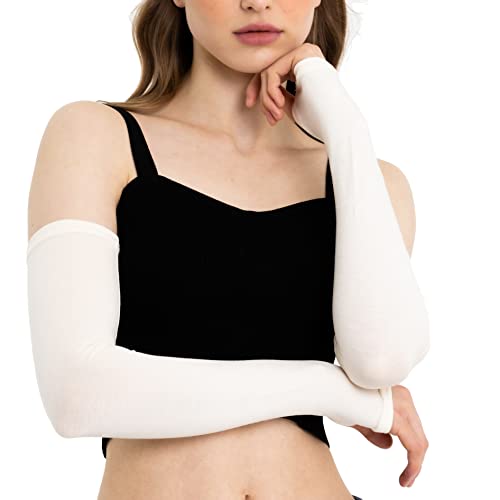 Causa Forcia Unisex Arm Warmers Arm Sleeves for Women and Men Made in Turkey - color: Beige