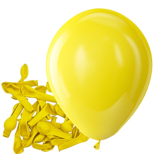 Bezente Yellow Balloons Latex Party Balloons - 150 Pack 5 inch Matte Small Yellow Helium Balloons for Birthday Wedding Bridal Shower Summer Party Decorations - color: 08-yellow-g55, size: 5inch (Small)