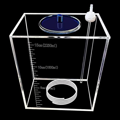 Acryli Made dosing Container, Liquid srorage Bucket, Aquarium Air Pump Accessories，dosing Pump Liquid containers,Reservoir (2.5L/0.66gal Blue lid) - size: 2.5L 1grid blue lid