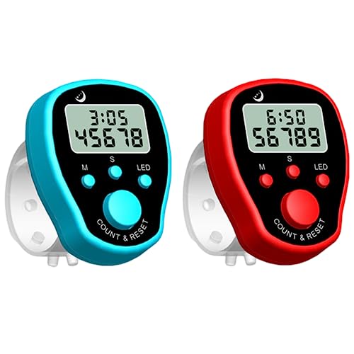 Finger Counter 5 Digital Electronic LED Hand Tally Counter Manual Clicker Count Lap Counter 2PCS..