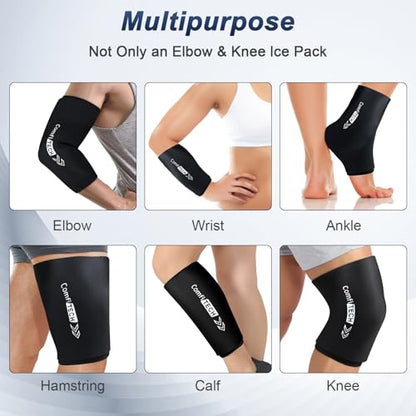 ComfiTECH Elbow Ice Pack Wrap, Multi-Use Ice Pack for Elbow, Arm, Knee and Calf, Flexible Ice Sleeve for Tennis Elbows, Golfers Arm, Muscle Relaxation, Large - size: L-Standard