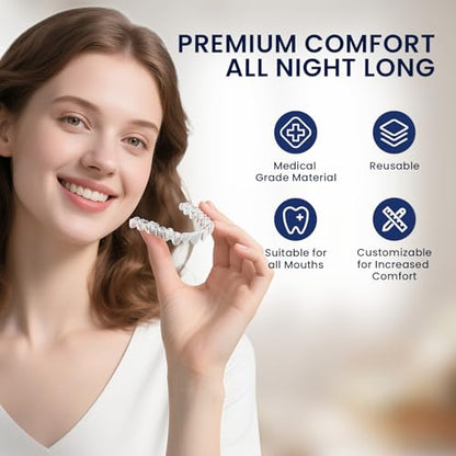 Anti Grinding Guard for Clenching Teeth at Night, Mouth Guard for Grinding Teeth at Night, Teeth Grinding Mouthguards for Sleeping, Comfortable Grinding Guard for Adults