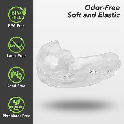 Sport Mouth Guard Youth Adult, Mouth Guard for Braces Soft, No Boiling - color: Colourless/Strapless
