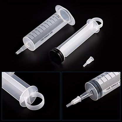 100ml/cc Syringes with Tube 40 Inch Handy Plastic Tubing and Adapter Tip | for Liquid, Refilling Measuring, Dispensing Watering, Plant Irrigation, Feeding Pets, Oil or Glue Applicator - size: 100ML/CC