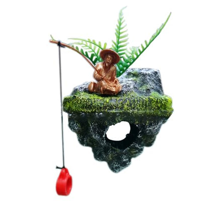 Fish Decorations for Tank, Resin Floating Island, 3.54x3.15x2.28 Inch Strong Build Gear, Realistic Tool, Stylish Aquarium Aid with Compact Design, Accessory Helper for Betta Hermit Crab Saltwater Home