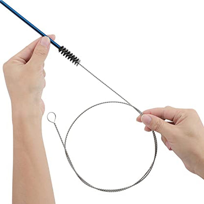 30 Inches Flexible Tube Brush, Extra Long Straw Brush, Pipe Cleaner Brush for Cleaning Straw, Feeding Tube, Siphon Hose, Drain Clog, 4PCS (Black) - color: Black