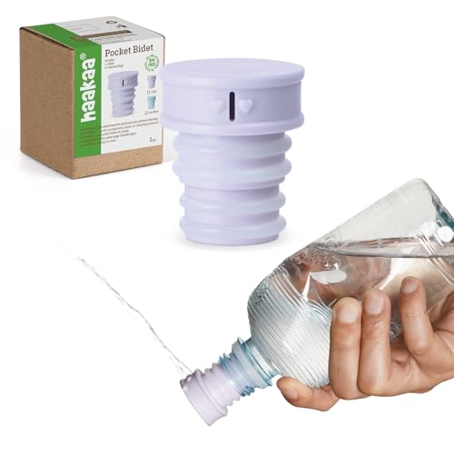 Haakaa Portable Bidet –Pocket Bidet for Travel,Toilet,Hiking,Camping or Backpacking, Postpartum Care&Recovery Sprayer for Moms, Handheld Bidet for Women & Men, Fits Most Plastic Water Bottles (Lilac) - color: Lilac