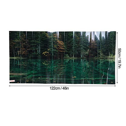 3D PVC Self Adhesive Fish Tank Wallpaper Sticker, Lake Reflection Pattern, for Aquarium Fish Tank Decoration, Premium 1 Roll (122 * 50CM) - size: 122*50CM