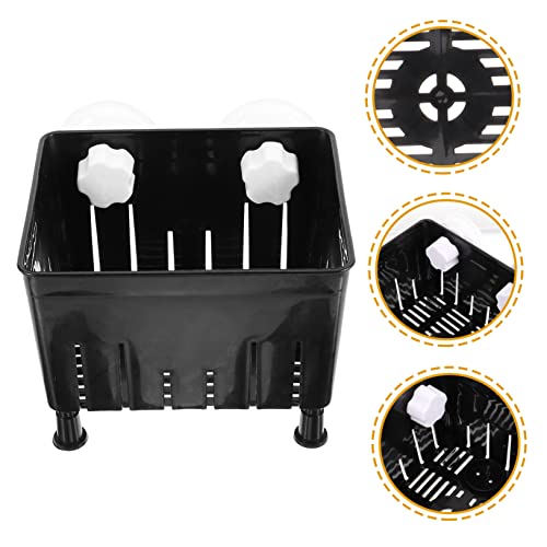 Generic Aquarium Isolation Box Fish Breeding Box for Tortoise Nursery Tank for Baby Fish Observation Window Plastic Rubber Construction - color: Black