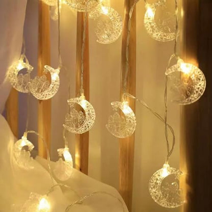 LED String Light Warm White USB Plug-in Star Moon Castle Festival Light Ramadan Decoration Mubarak A USB Plug